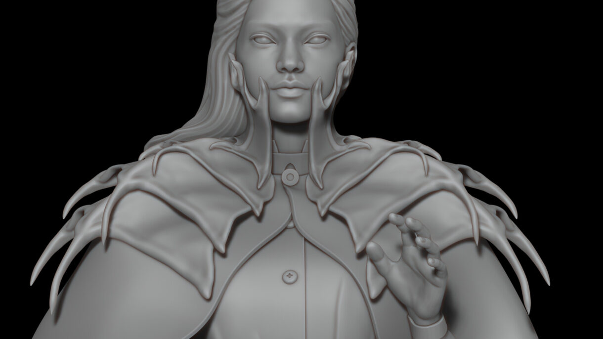 3D Character modeling Strange girl Clay Render by arif ahmed